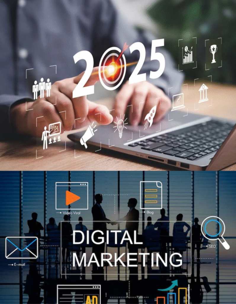 Business growth chart showing success through digital marketing.” “Creative team brainstorming digital marketing ideas in office.” “Customer engagement through social media platforms and online ads.”